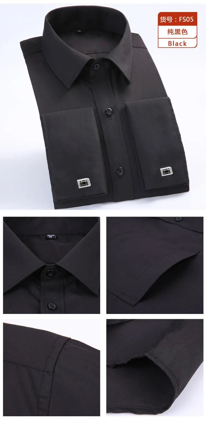 Men's French Cuff Dress Shirt(white)