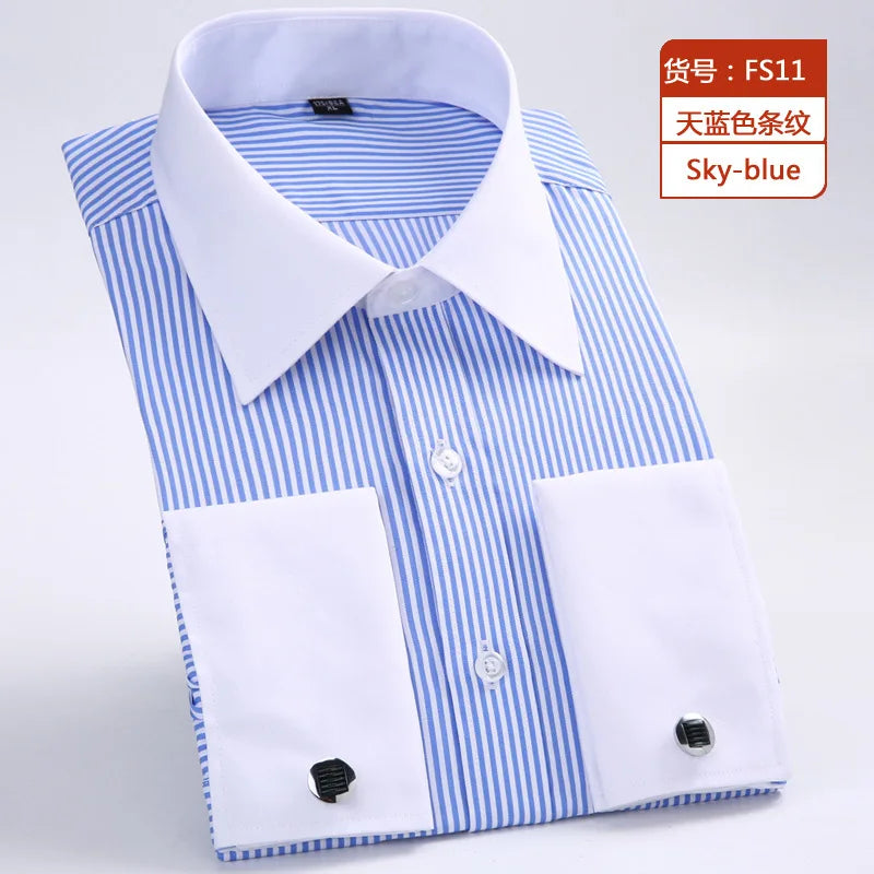Men's French Cuff Dress Shirt(white)