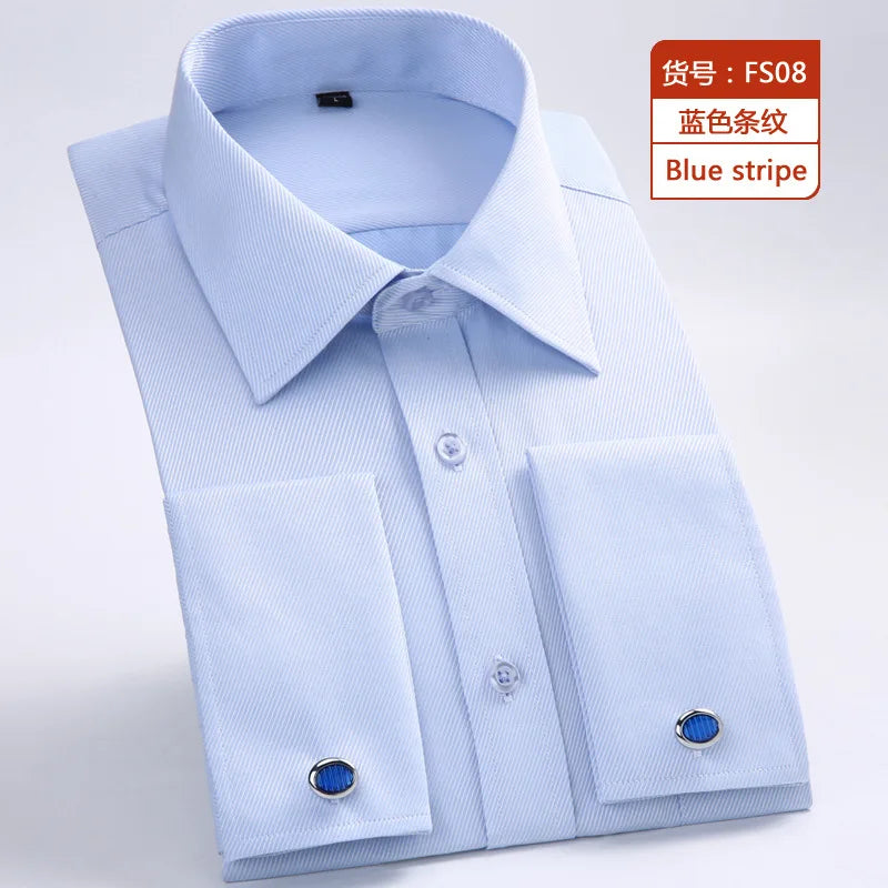 Men's French Cuff Dress Shirt(white)