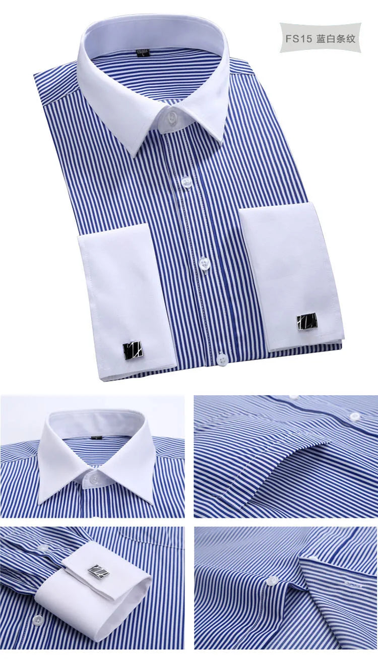 Men's French Cuff Dress Shirt(white)