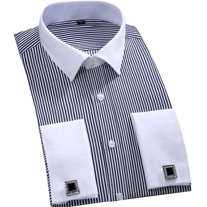 Men's French Cuff Dress Shirt(white)