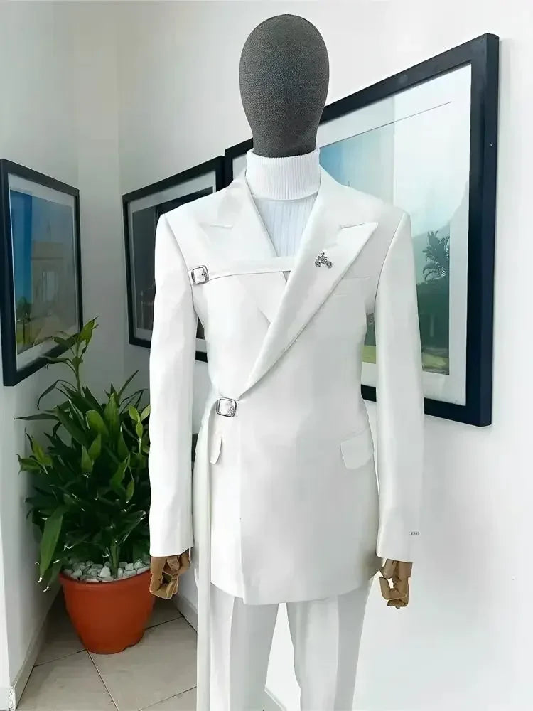 men's White 2-Piece Formal Suit