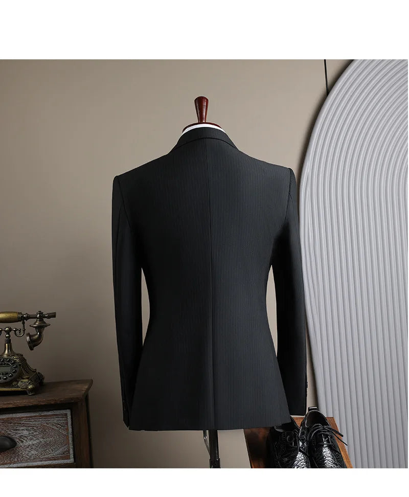 Men's Double-Breasted Blazer-Business Formal Wear