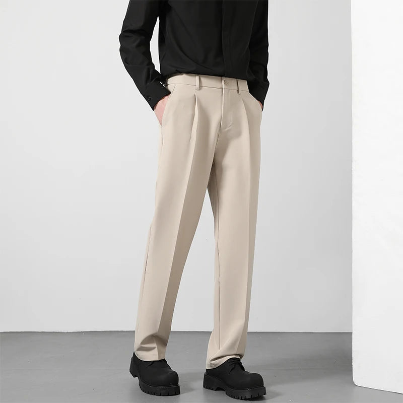 Men’s Straight-Leg Business Casual Trousers