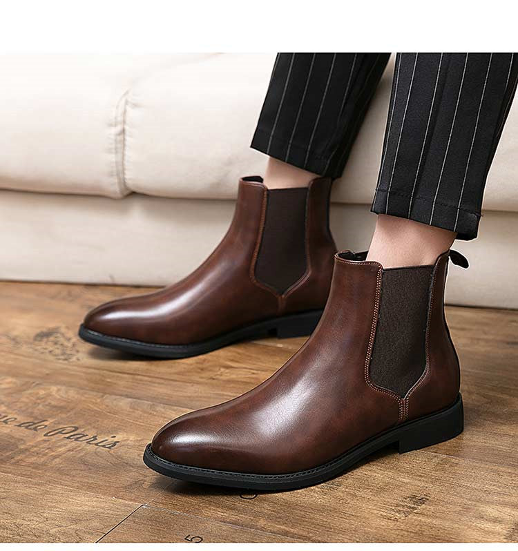 Men's Brown-Black Chelsea Boots