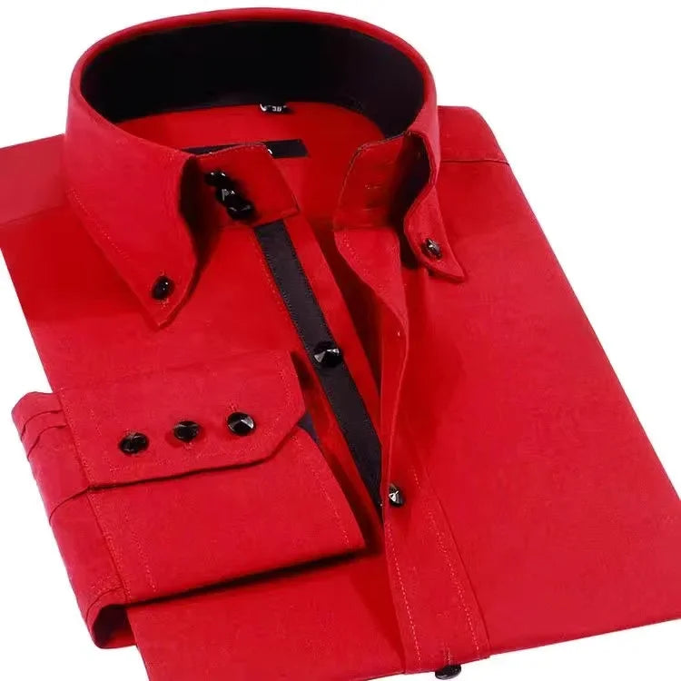 Men’s Slim-Fit Button-Down Dress Shirt