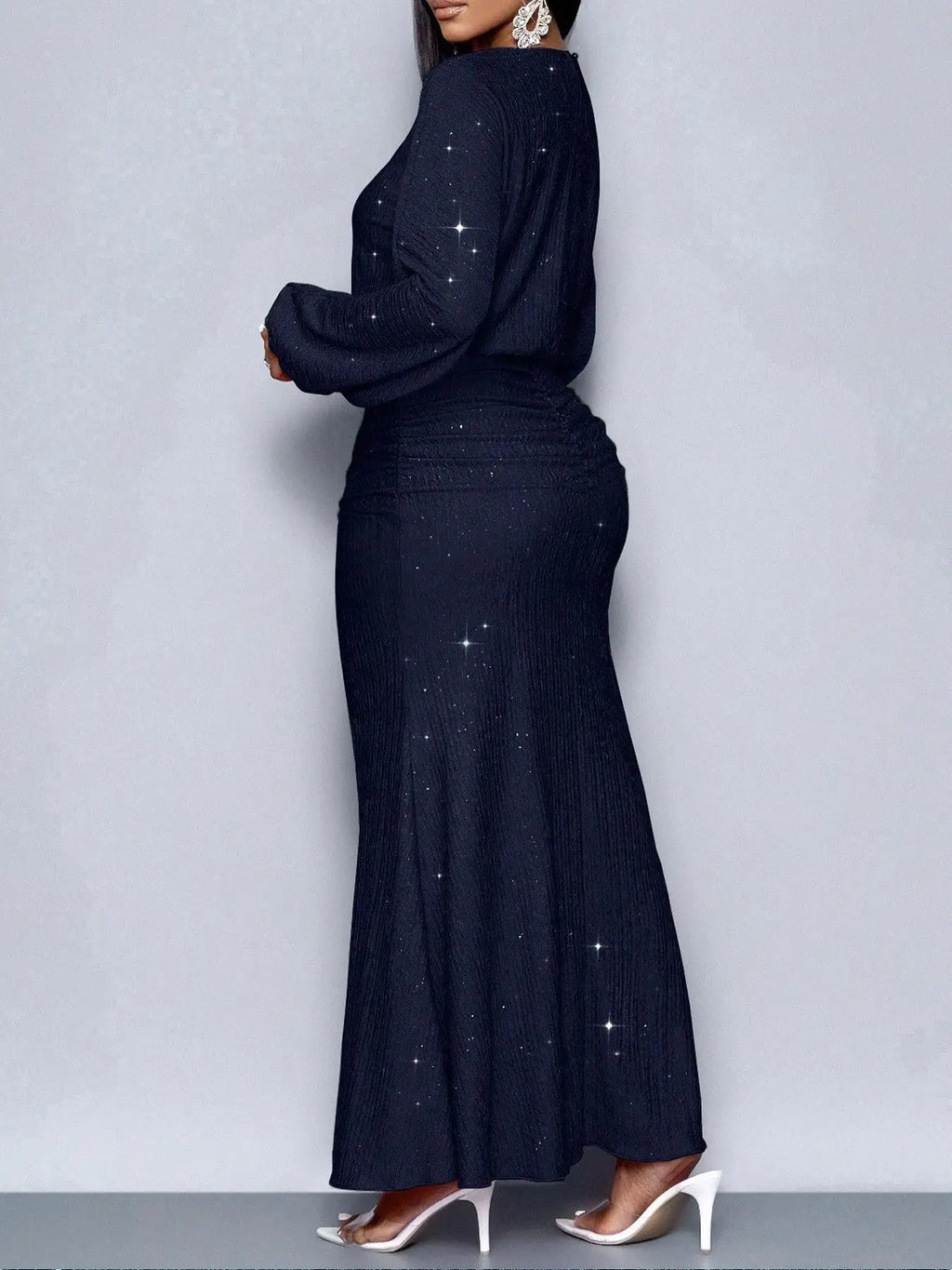 Beaded Long-Sleeve Bodycon Dress