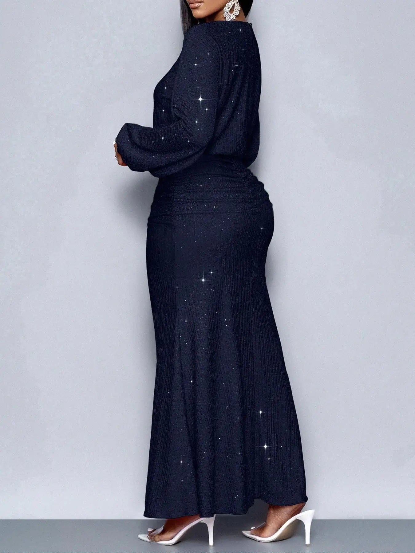 Beaded Long-Sleeve Bodycon Dress