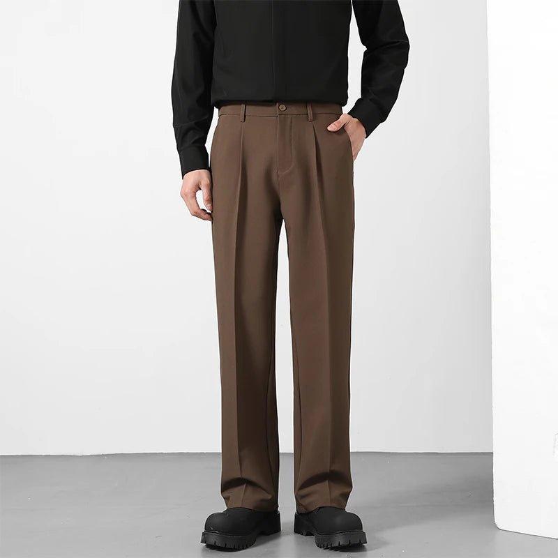 Men’s Straight-Leg Business Casual Trousers