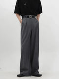 Men's Gray Pleated Suit Pants