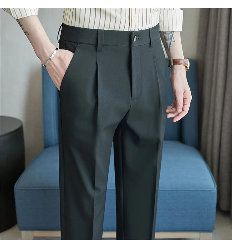 Men's Semi-Elastic Waist Suit pants