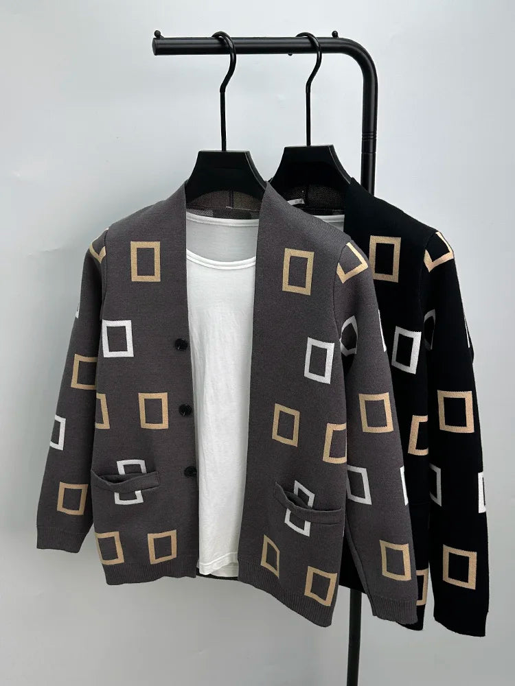 Men's Jacquard Knit Cardigan