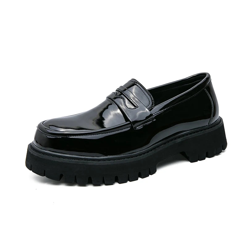 Men's Black Platform Loafers