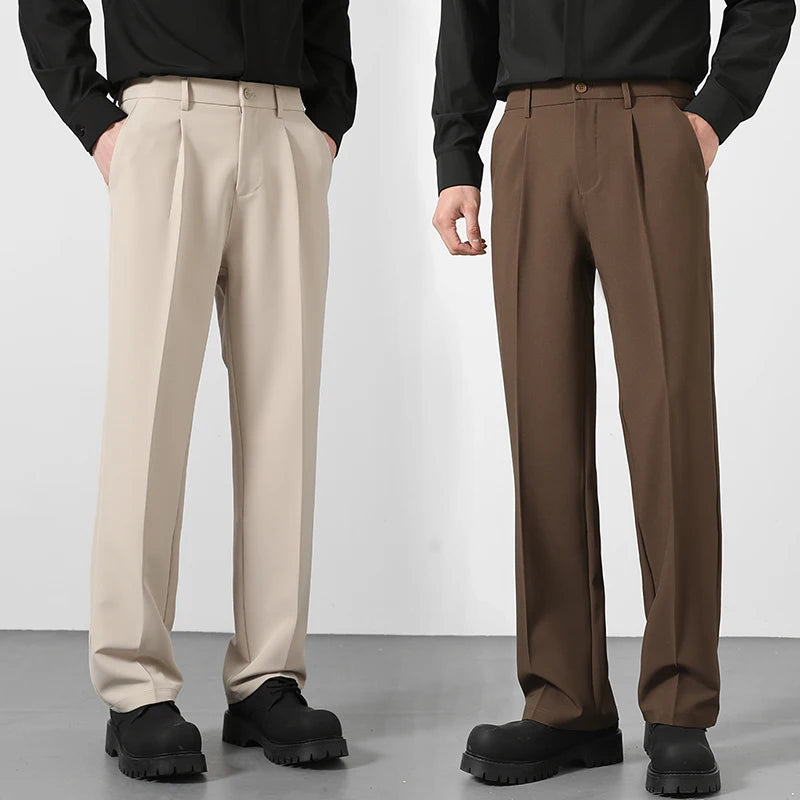 Men’s Straight-Leg Business Casual Trousers