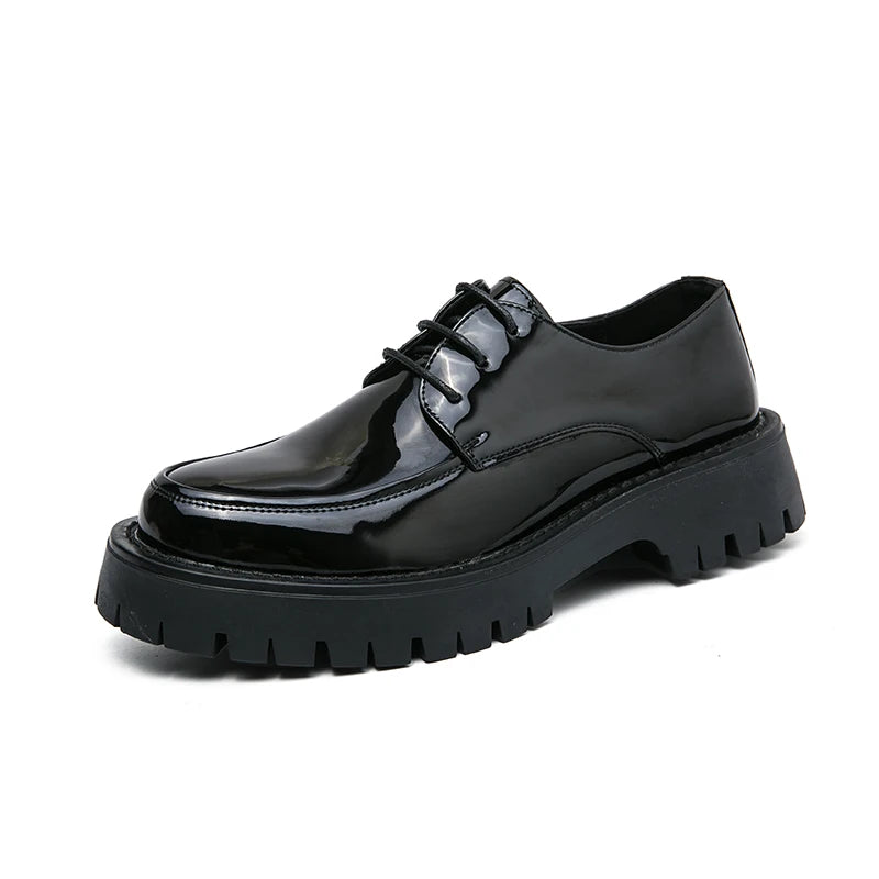 Men's Black Platform Loafers