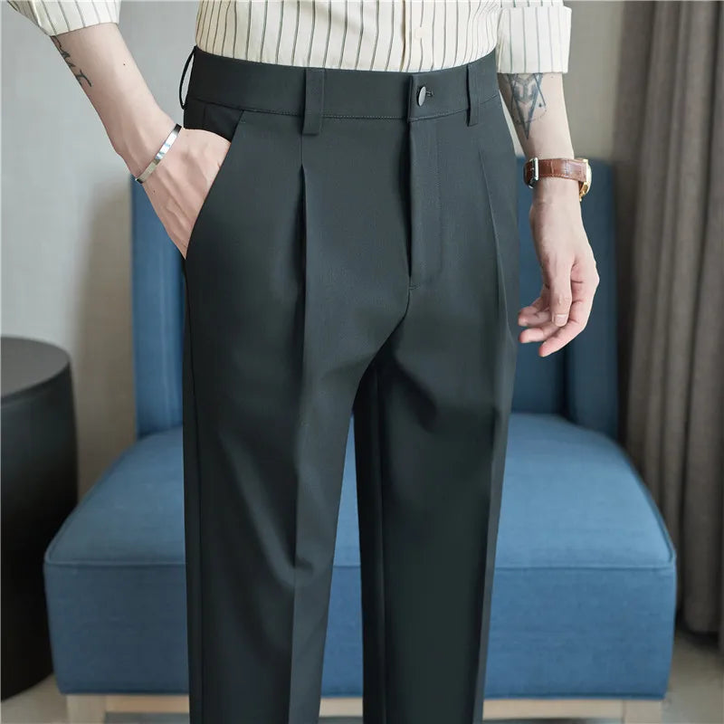 Men's Semi-Elastic Waist Suit pants