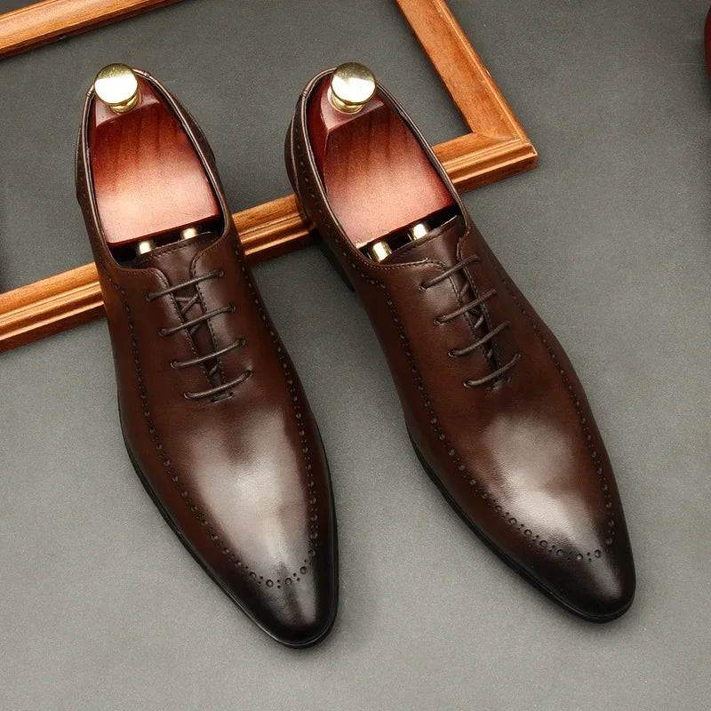 Italian-Style Leather Oxford Shoes for Men