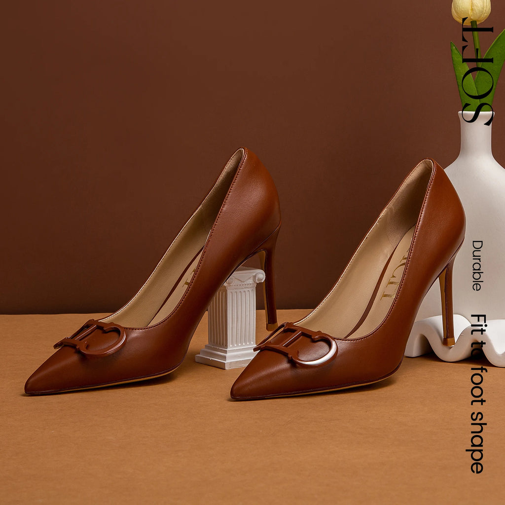 Women's Beige Business Heels