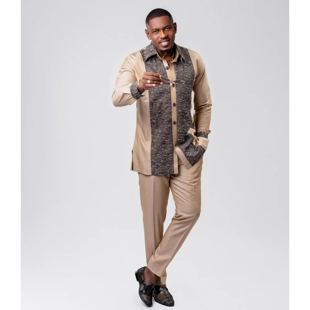 Traditional-Men's two-Piece Set-Modern Classic style