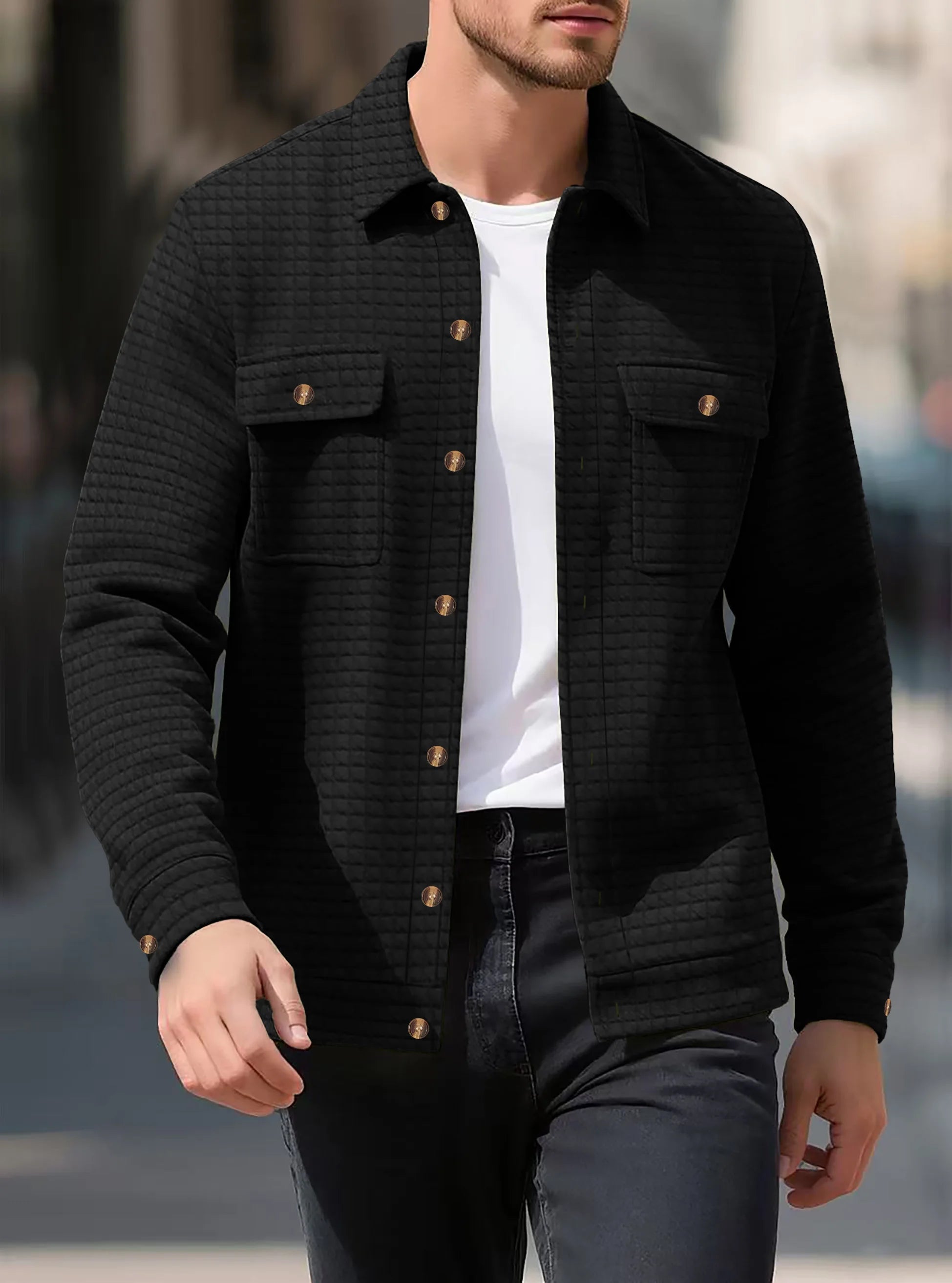 Men’s Casual Long-Sleeve Shirt Jacket