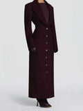 Women's Slim-Fit Long coat with Belt-Winter Outerwear