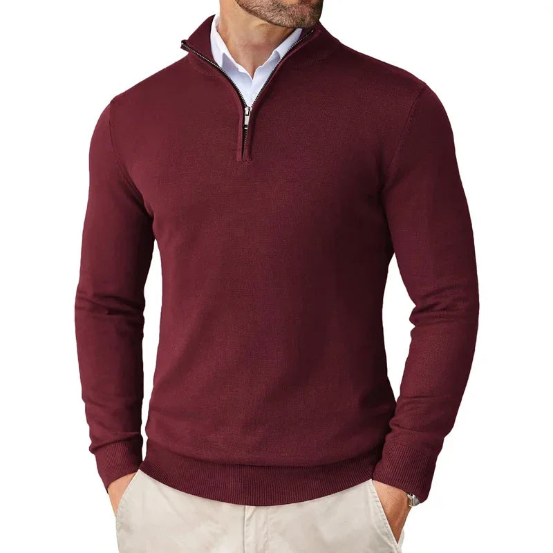 Men’s Slim-Fit Quarter-Zip Knit Sweater
