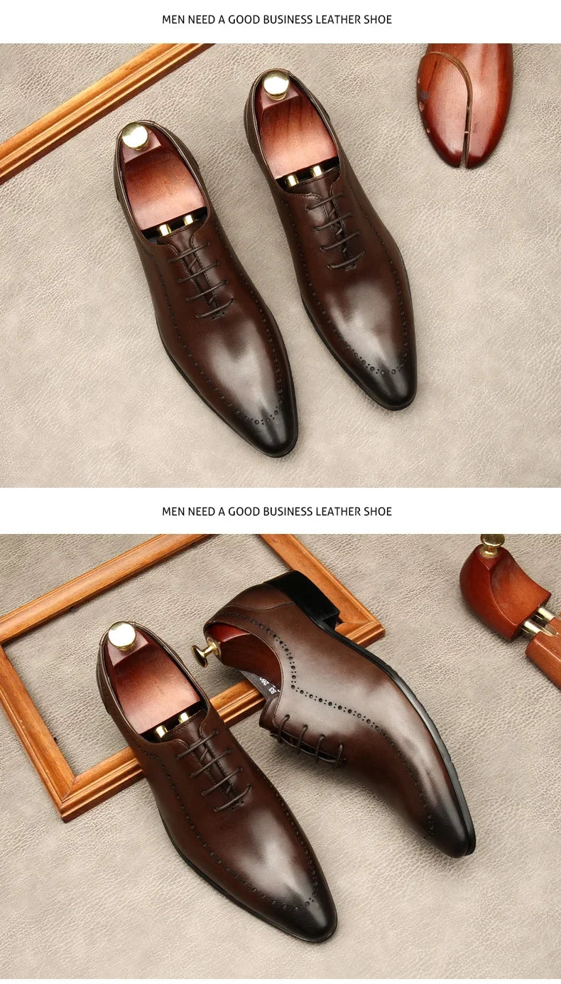 Italian-Style Leather Oxford Shoes for Men