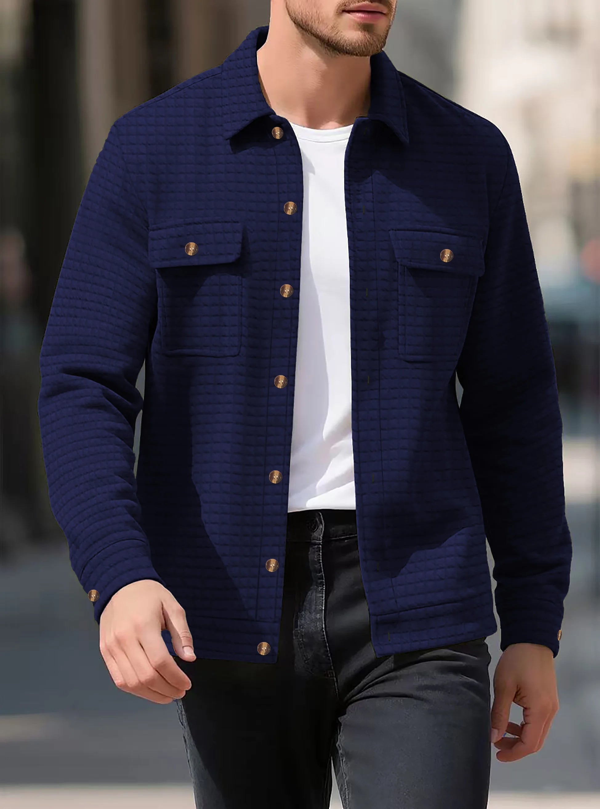 Men’s Casual Long-Sleeve Shirt Jacket