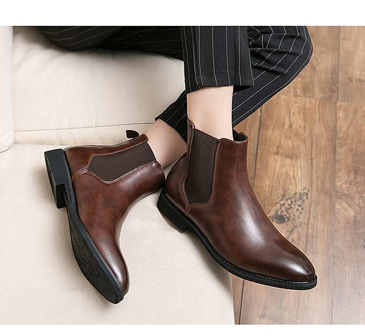 Men's Brown-Black Chelsea Boots