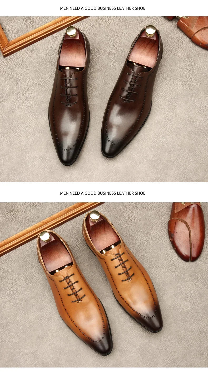 Italian-Style Leather Oxford Shoes for Men