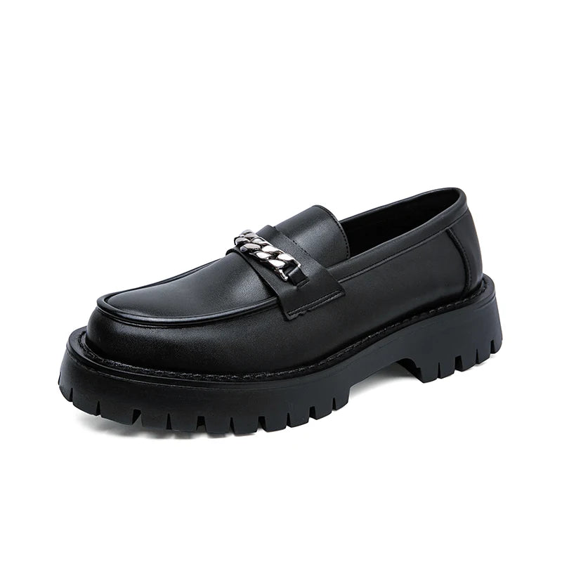 Men's Black Platform Loafers