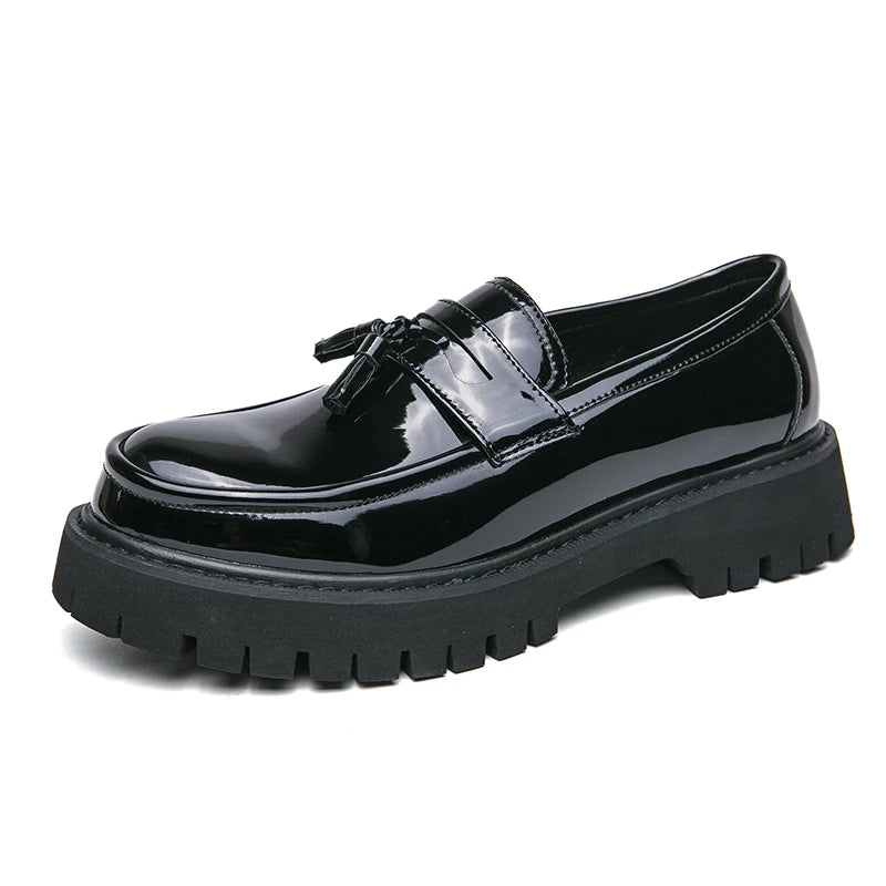 Men's Black Platform Loafers