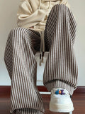 Men’s Striped Casual Pants with Elastic Waist