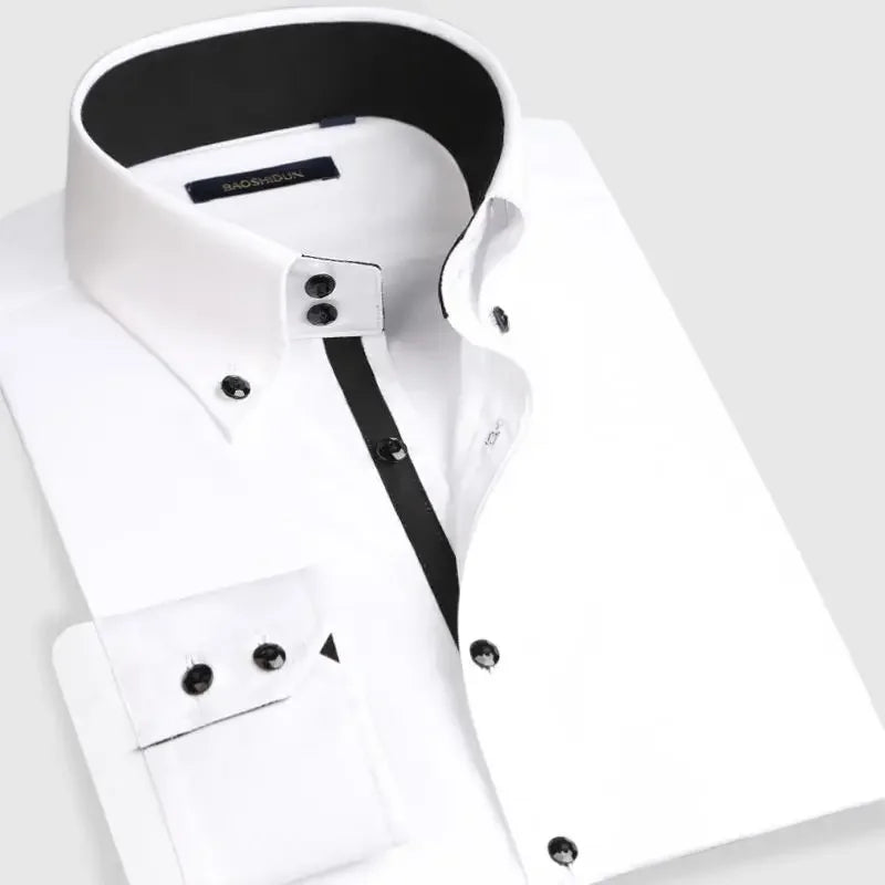 Men’s Slim-Fit Button-Down Dress Shirt