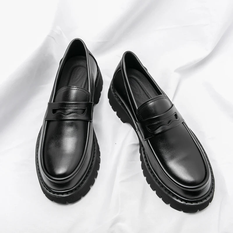 Men's Black Platform Loafers