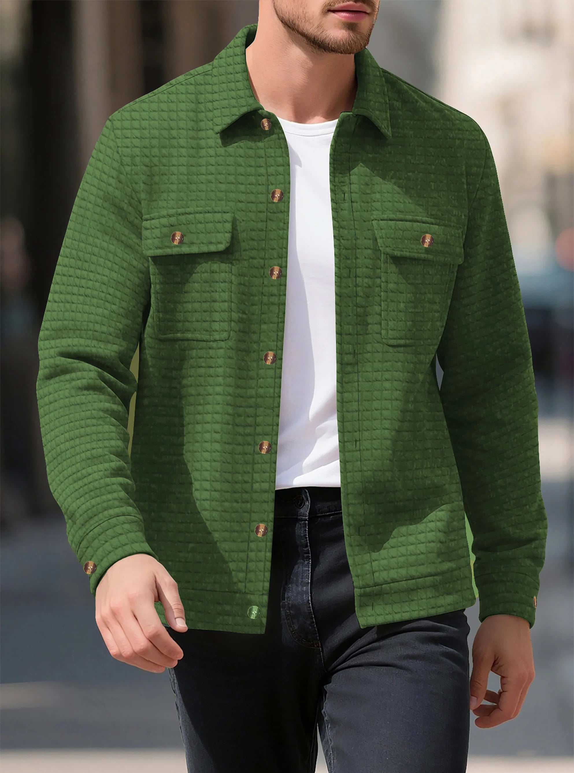 Men’s Casual Long-Sleeve Shirt Jacket