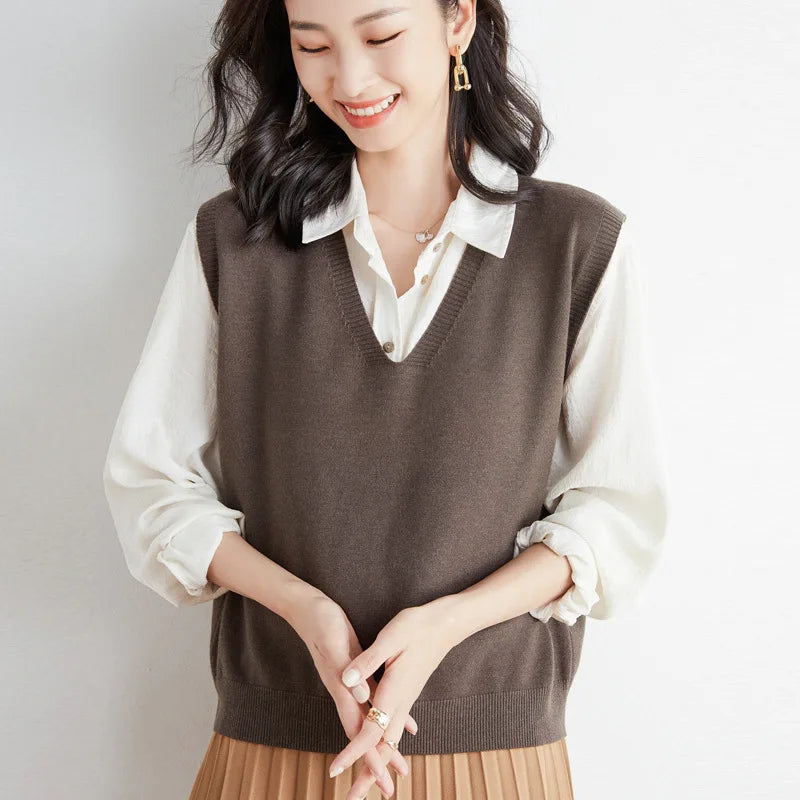 Lightweight Knitted sweater Vest for Women