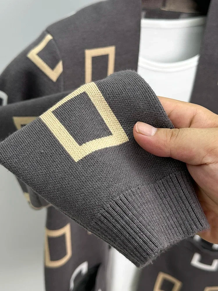 Men's Jacquard Knit Cardigan