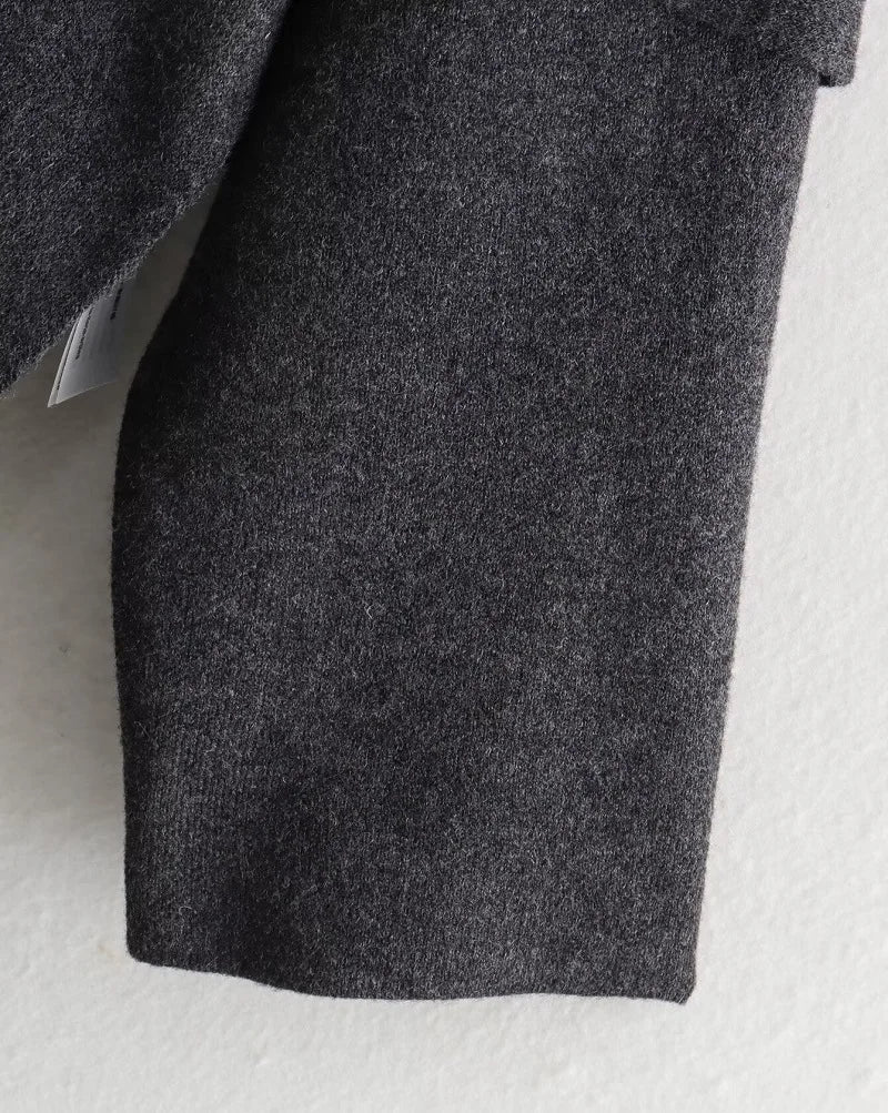 Plush Padded Winter Coat with Asymmetric Scarf-Women