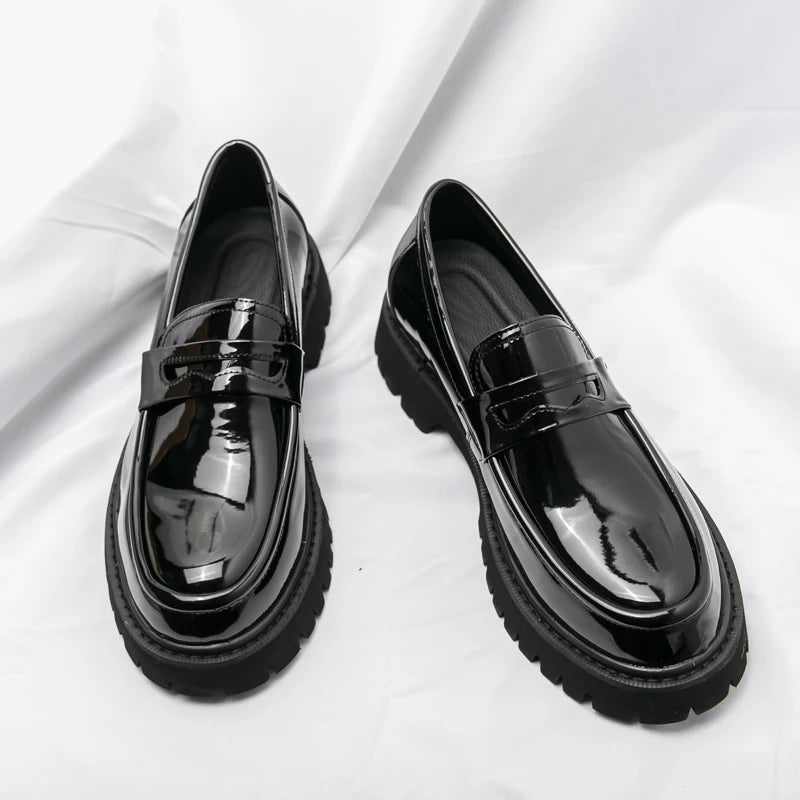 Men's Black Platform Loafers