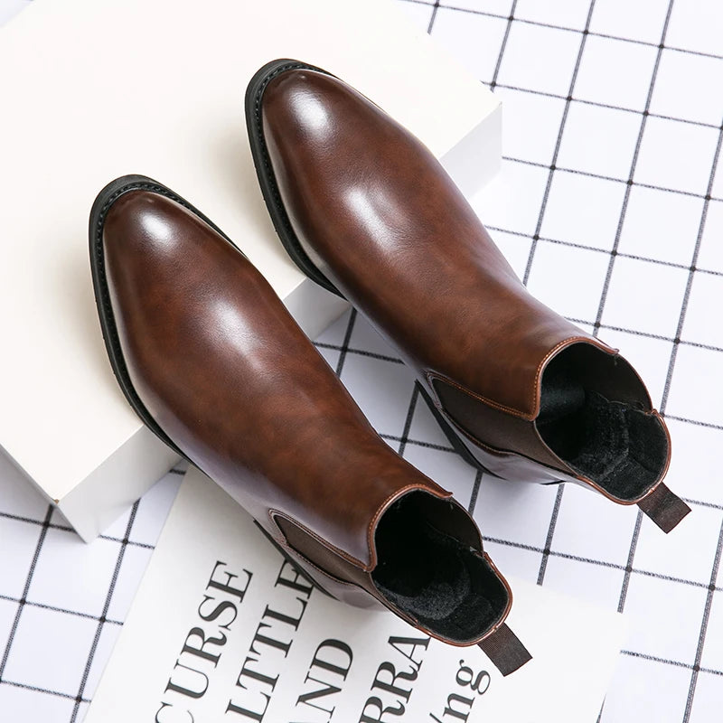 Men's Brown-Black Chelsea Boots