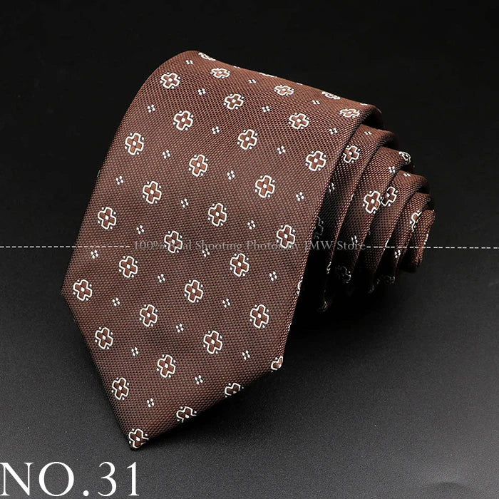 Men’s Brown Tie Collection – Solid, Striped, Paisley & Floral Designs