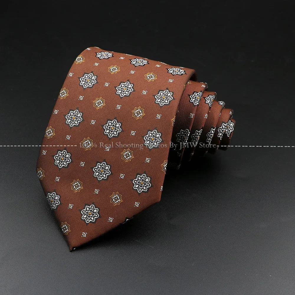 Men’s Brown Tie Collection – Solid, Striped, Paisley & Floral Designs