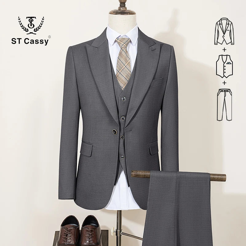 Men’s Lightweight Three-Piece Suit – Slim Fit