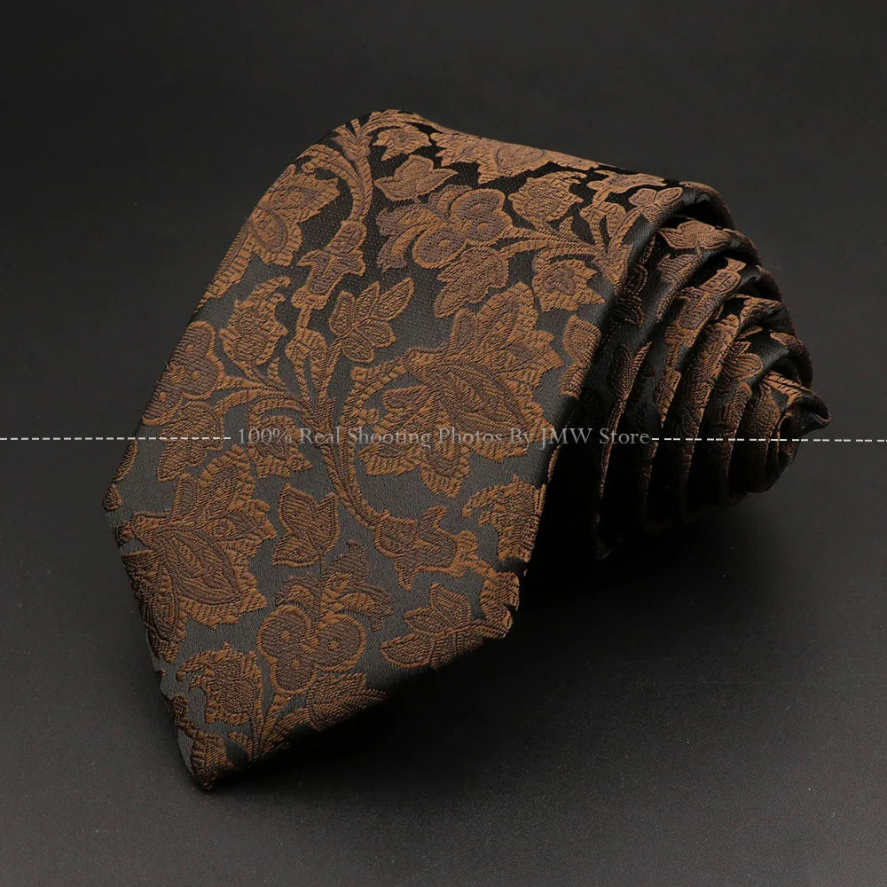 Men’s Brown Tie Collection – Solid, Striped, Paisley & Floral Designs