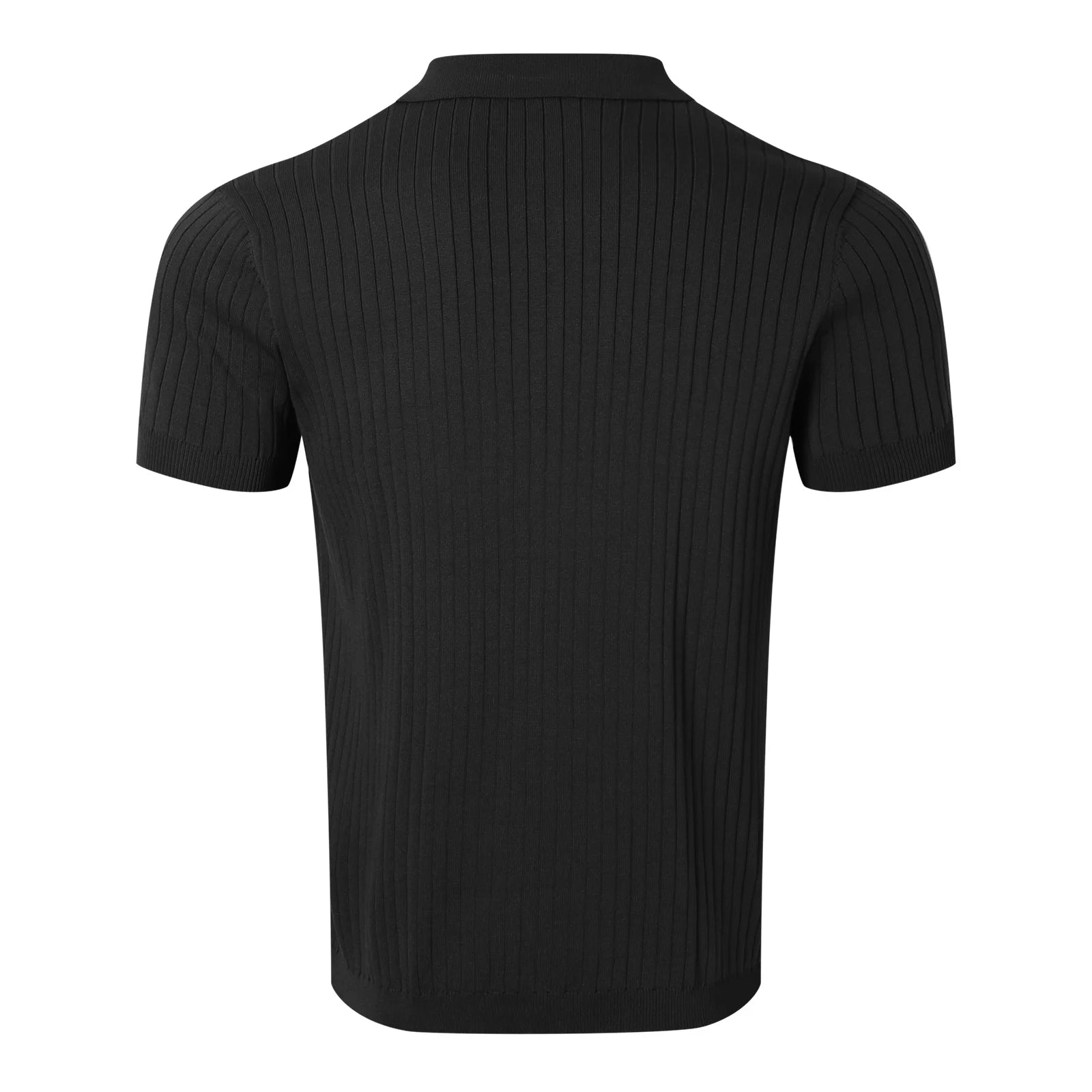Men’s Knit Striped Polo Shirt – Short Sleeve