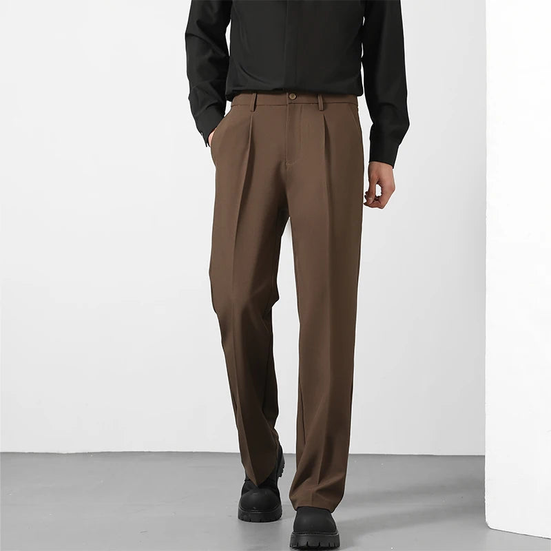 Men’s Straight-Leg Business Casual Trousers