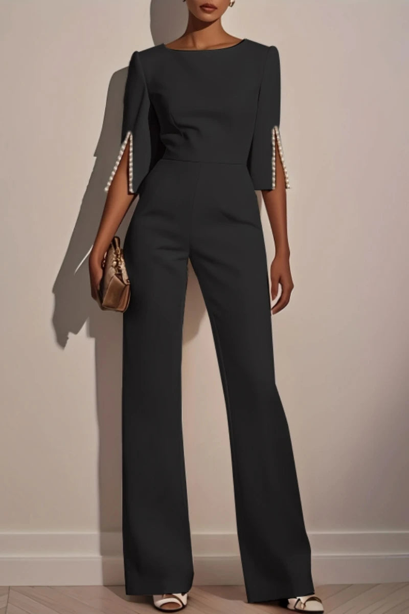 Elegant Long-Sleeve High-Waist Women's Jumpsuit