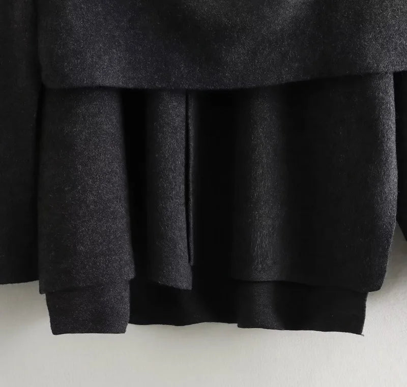 Plush Padded Winter Coat with Asymmetric Scarf-Women