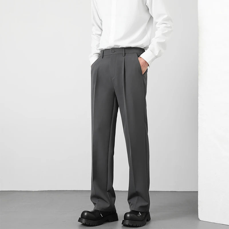 Men’s Straight-Leg Business Casual Trousers